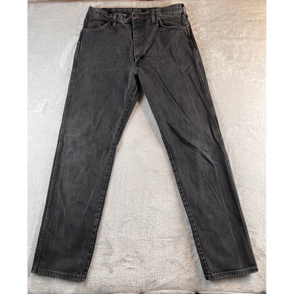Wrangler Jeans Mens 34x36 Fits 33x34 Black Denim Cowboy Cut Rodeo 13MWZWK